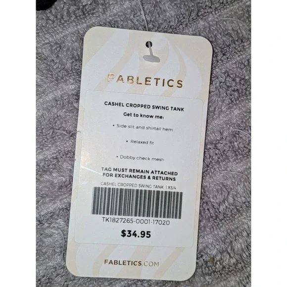 Fabletics Cropped Swing Tank Top Side Slit Shirttail Hem Relaxed Fit XS NWT - Picture 4 of 9